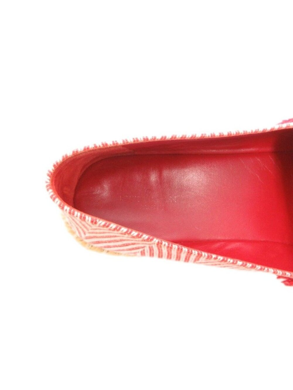 Louis Vuitton Slip on Shoes Canvas Espadrilles Monogram Embroidery 39.5 Red - Picture 8 of 9